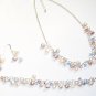 ST291  Pearl Necklace, Bracelet  and Earrings Set in Sterling Silver