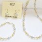 ST309  Pearl Necklace, Bracelet  and Earrings Set in Sterling Silver