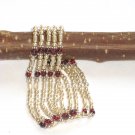 ST263 Garnet Bracelet in Sterling Silver