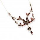 ST216 Garnet Necklace in Sterling Silver