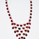 ST374 Garnet Necklace in Sterling Silver