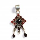 ST209 Garnet Pendant in Sterling Silver