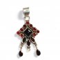 ST209 Garnet Pendant in Sterling Silver