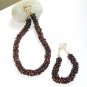 ST351 Garnet Necklace and Bracelet Set  in Sterling Silver