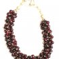 ST351 Garnet Necklace and Bracelet Set in Sterling Silver