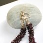 ST351 Garnet Necklace and Bracelet Set in Sterling Silver