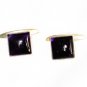 ST638      Amethyst Cufflinks in Sterling Silver