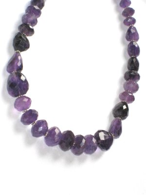 ST068      Amethyst Necklace  in Sterling Silver