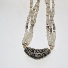 ST113      Moonstone Necklace  in Sterling Silver
