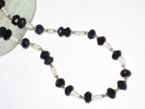 ST441     Amethyst Necklace  in Sterling Silver