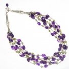 ST455     Amethyst Necklace  in Sterling Silver