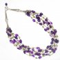 ST455     Amethyst Necklace  in Sterling Silver