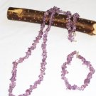 ST323     Amethyst Necklace, Bracelet and Earrings  in Sterling Silver