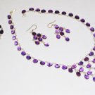 ST324     Amethyst Necklace and Earrings Set  in Sterling Silver
