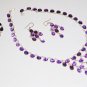 ST324 Amethyst Necklace and Earrings Set in Sterling Silver