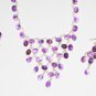 ST324 Amethyst Necklace and Earrings Set in Sterling Silver