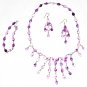ST583 Amethyst Necklace, Bracelet and Earrings Set in Sterling Silver