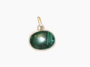 PN102 Malachite Pendant in Sterling Silver