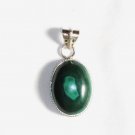 PN172 Malachite Pendant in Sterling Silver