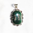 PN175 Malachite Pendant in Sterling Silver
