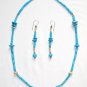 ST196 Turquoise Necklace and Earrings Set in Sterling Silver