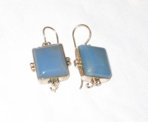 ER032 Chalcedony Earrings in Sterling Silver