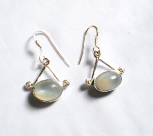 ER041 Chalcedony Earrings in Sterling Silver
