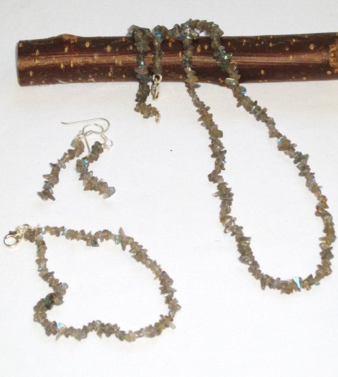 ST319 Labradorite Necklace, Bracelet and Earrings Set in Sterling Silver