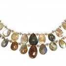 ST596 Labradorite Necklace and Earrings Set in Sterling Silver