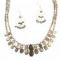 ST596 Labradorite Necklace and Earrings Set in Sterling Silver