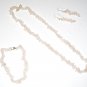 ST312 Rose Quartz Necklace, Earrings and Bracelet Set in Sterling Silver