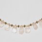 ST595 Rose Quartz Necklace, Earrings Set in Sterling Silver