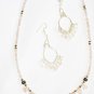 ST595 Rose Quartz Necklace, Earrings Set in Sterling Silver