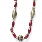 ST004 Garnet Necklace in Sterling Silver