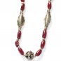 ST004 Garnet Necklace in Sterling Silver