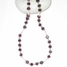 ST468 Garnet Necklace in Sterling Silver