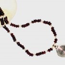 ST534 Garnet Necklace in Sterling Silver