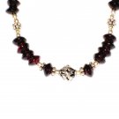 ST535 Garnet Necklace in Sterling Silver