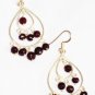 ST589 Garnet Necklace and Earrings Set in Sterling Silver