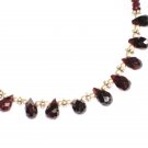 ST589 Garnet Necklace and Earrings Set  in Sterling Silver