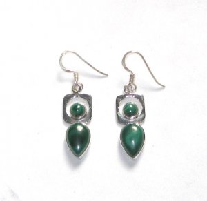 ER047 Malachite Earrings in Sterling Silver
