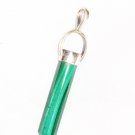 ST644 Malachite Bullet Pendant in Sterling Silver
