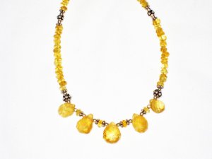 ST557 Citrine Necklace in Sterling Silver