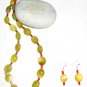ST471 Citrine and Coral Necklace and Earrings Set in Sterling Silver