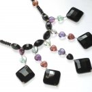 ST342 Onyx Necklace in Sterling Silver