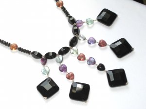 ST342 Onyx Necklace in Sterling Silver
