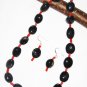 ST466 Onyx Necklace and Earrings in Sterling Silver