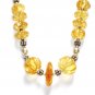 ST034 Amber Necklace in Sterling Silver