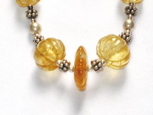 ST034 Amber Necklace in Sterling Silver