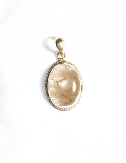 PN232 Amber Pendant in Sterling Silver